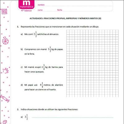 Fracciones propias, impropias y números mixtos (II)