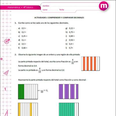 Comprender y comparar decimales