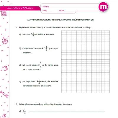 Fracciones propias, impropias y números mixtos (II)