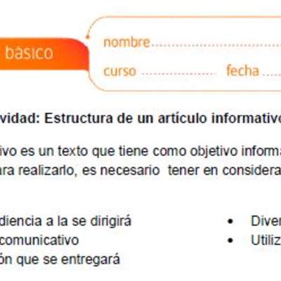 Estructura de un artículo informativo