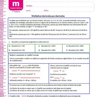 Multiplicar decimales por decimales