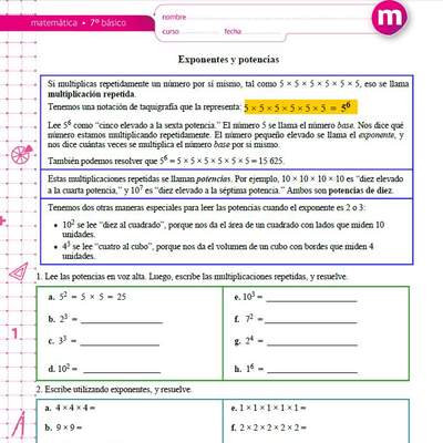 Exponentes y potencias