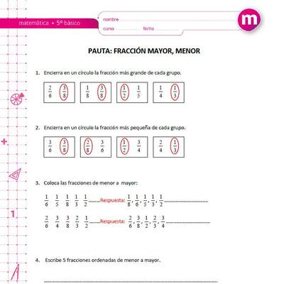 Comparar fracciones (II)