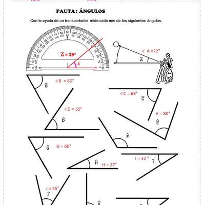 Medir ángulos con el uso del transportador (II)