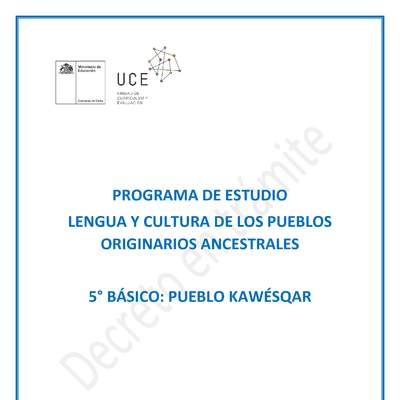 Programa de Estudio KAWESQAR 5° básico