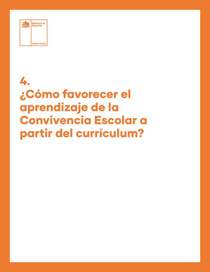 ¿Cómo favorecer el aprendizaje de la Convivencia Escolar a partir del currículum?