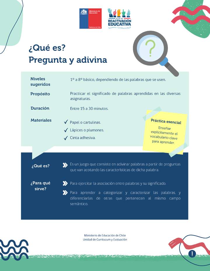 ¿Qué es? Pregunta y adivina