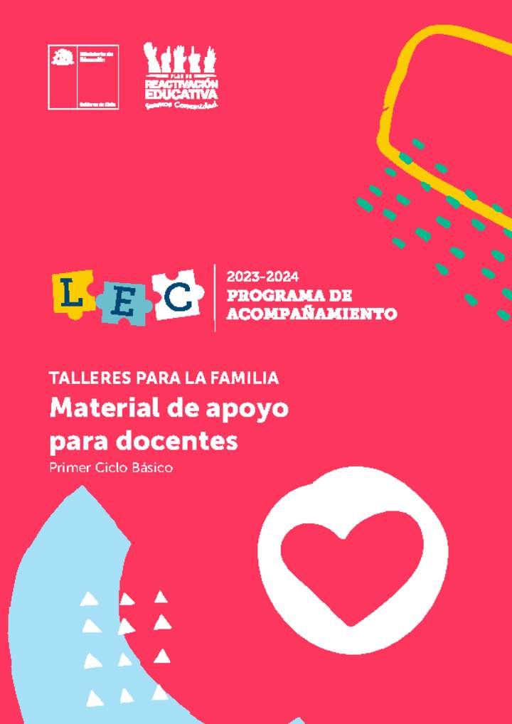 Talleres para la familia. Material de apoyo para docentes. Primer Ciclo Educación Básica.