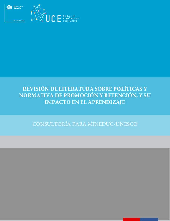 Revisión de literatura sobre políticas y normativa de promoción y retención y su impacto en el aprendizaje