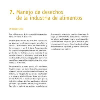 Módulo 07 - Manejo de desechos de la industria de alimentos