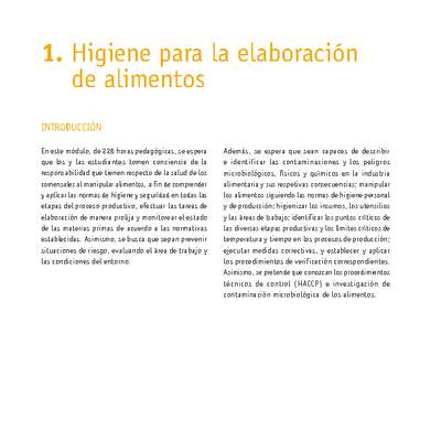 Módulo 01 - Higiene para la elaboración de alimentos