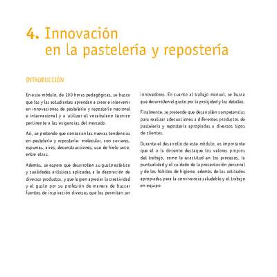 Módulo 04 - Innovación en la pastelería y repostería