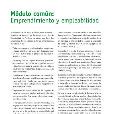 Módulo 00 - Emprendimiento y empleabilidad mención edificación