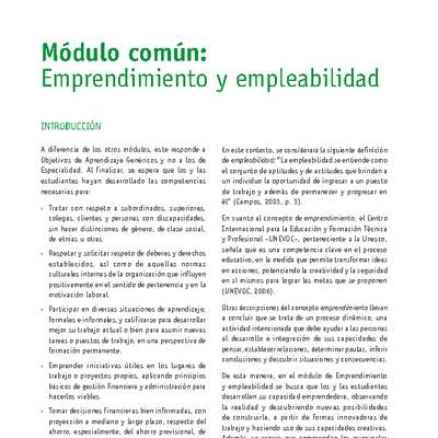 Módulo 00 - Emprendimiento y empleabilidad montaje industrial