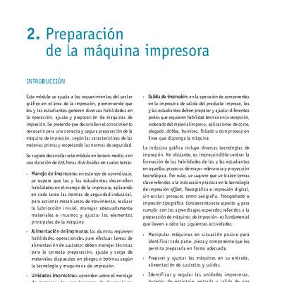 Módulo 02 - Preparación de la máquina impresora