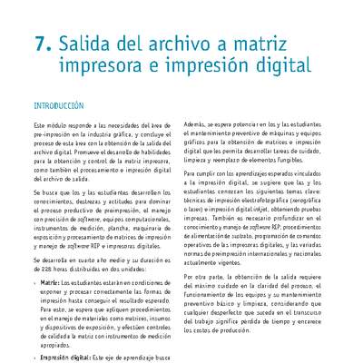 Módulo 07 - Salida del archivo a matriz impresora e impresión digital