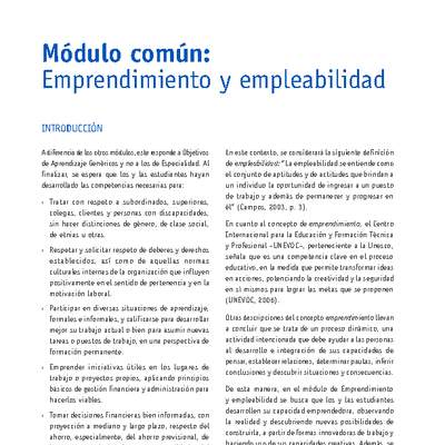 Módulo 00 - Emprendimiento y empleabilidad servicios de turismo