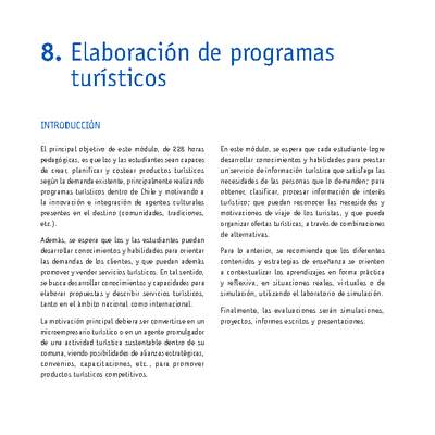 Módulo 08 - Elaboración de programas turísticos