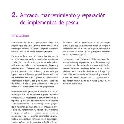 Módulo 02 - Armado, mantenimiento y reparación de implementos de pesca