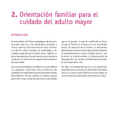 Módulo 02 - Orientación familiar para el cuidado del adulto mayor