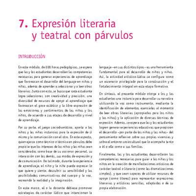 Módulo 07 - Expresión literaria y teatral con párvulos