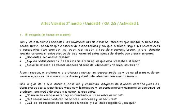 Artes Visuales 2 medio-Unidad 4-OA2;5-Actividad 1