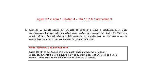 Inglés 2 medio-Unidad 4-OA15;16-Actividad 3