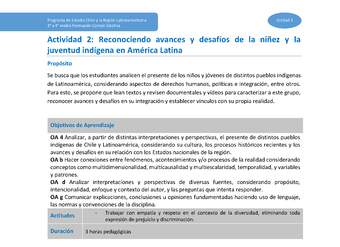 Actividad 2: Reconociendo avances y desafíos de la niñez y juventud indígena en América latina