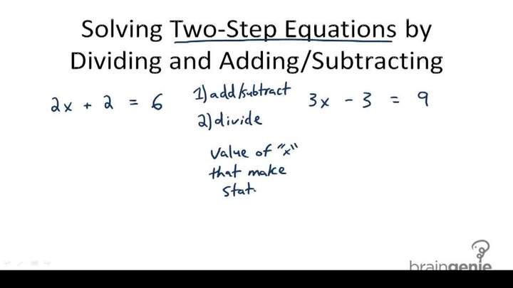 Resolver ecuaciones de dos pasos dividiendo y sumando / restando: descripción general