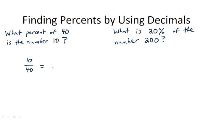 Encontrar porcentajes usando decimales - Información general