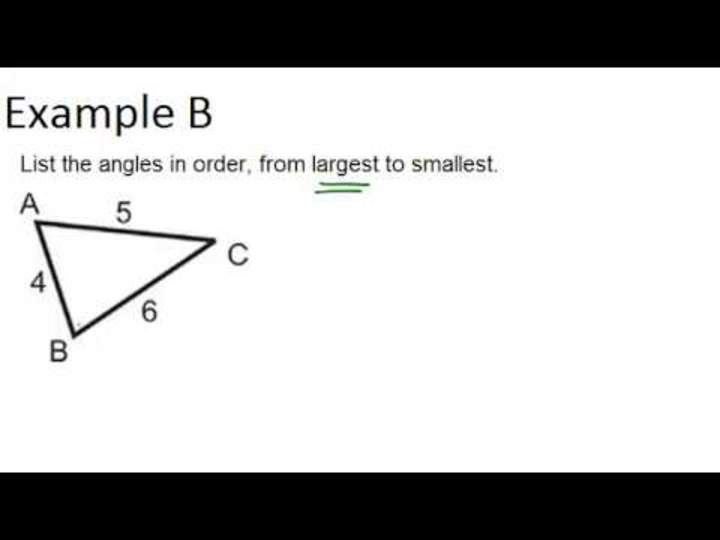 Ejemplos de comparación de ángulos y lados