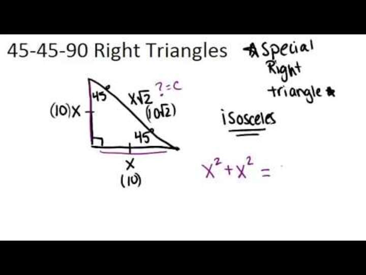 454590 Principios de triángulos rectángulos