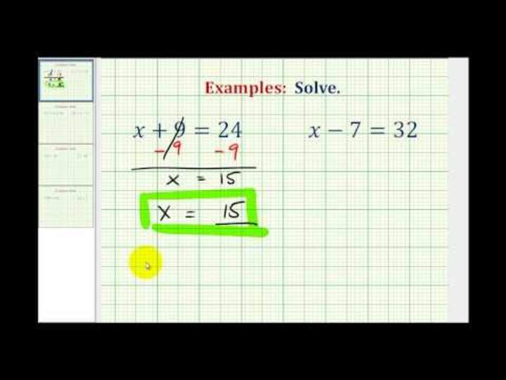 Resolver ecuaciones de un paso sumando y restando números enteros
