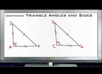 Comparación de ángulos y lados en los principios de triángulos - Básico