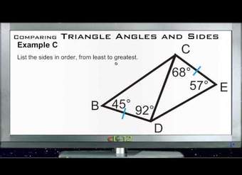 Comparación de ángulos y lados en ejemplos de triángulos - Básico