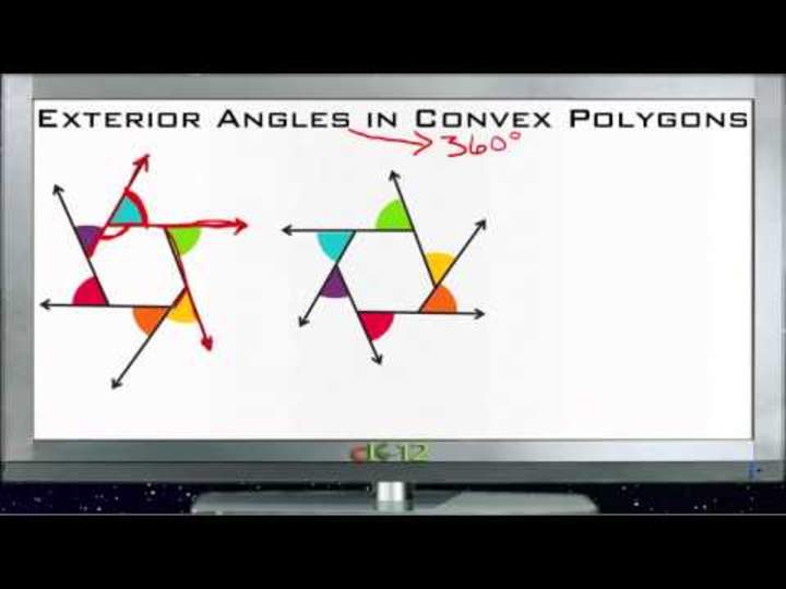Ángulos exteriores en principios de polígonos convexos: básicos