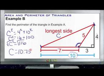 Área y perímetro de triángulos Ejemplos - Básico