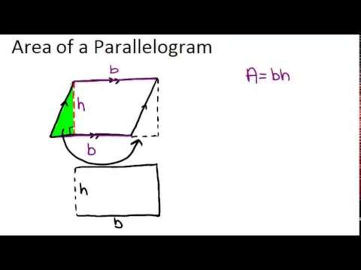 Área de los principios de un paralelogramo