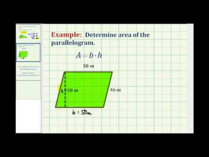 Área de un paralelogramo (números enteros)