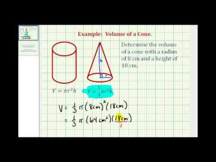 Determinar el volumen de un cono