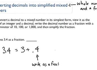 Convertir decimales en fracciones - Ejemplo 3