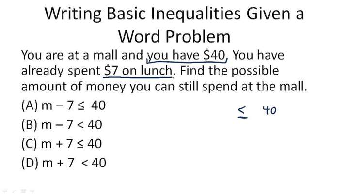 Resolviendo problemas que involucran desigualdades usando la suma y la resta - Ejemplo 1