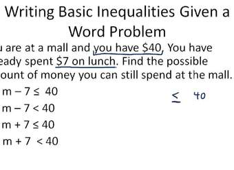 Resolviendo problemas que involucran desigualdades usando la suma y la resta - Ejemplo 1