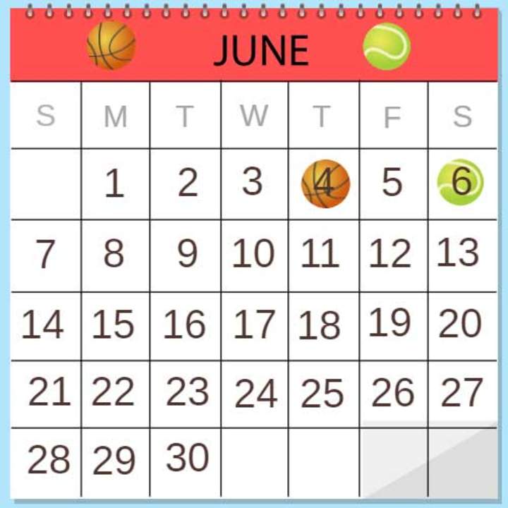 Múltiples comunes: calendario deportivo