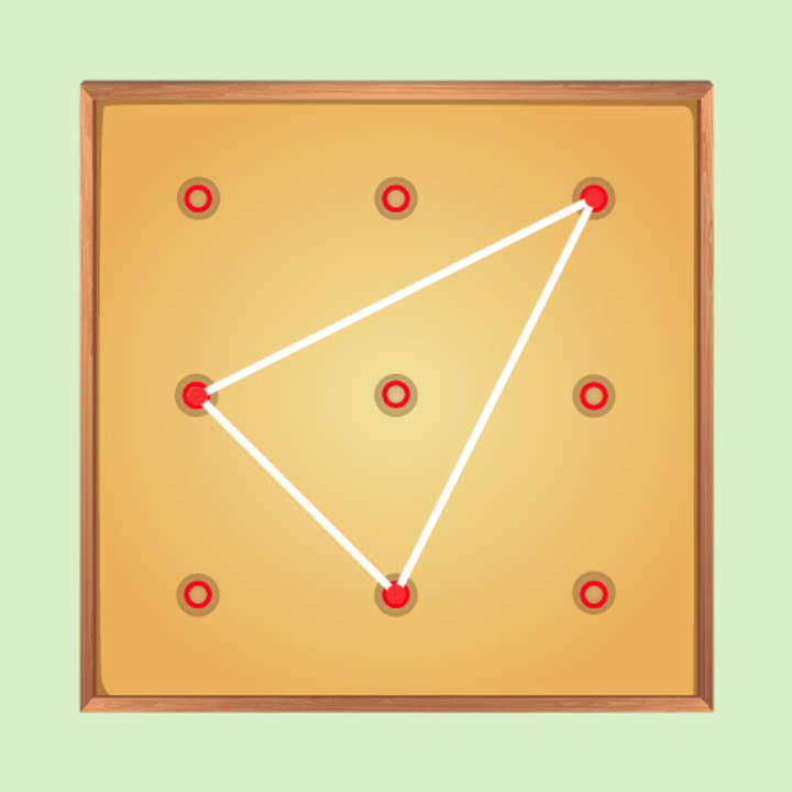Clasificación de triángulos: tipos de triángulos en un geoboard