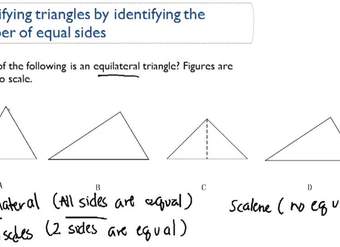 Clasificación de triángulos mediante la identificación del número de lados iguales