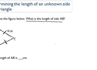 Determinar la longitud de un lado desconocido de un triángulo