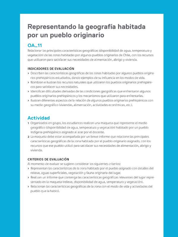 Ejemplo Evaluación Programas - OA11 - Representando la geografía habitada por un pueblo originario