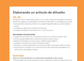 Ejemplo Evaluación Programas - OA24 - Elaborando un artículo de difusión