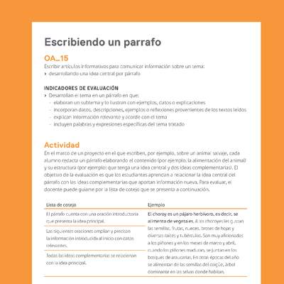 Ejemplo Evaluación Programas - OA15 - Escribiendo un parrafo